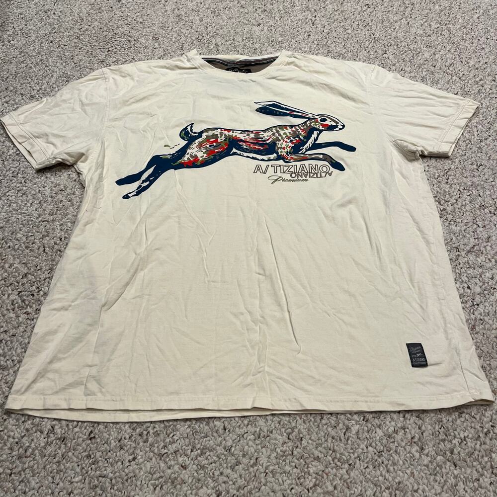 A Tiziano Short Sleeve Graphic Tee Sz 4X Men's Basic Premium Cream